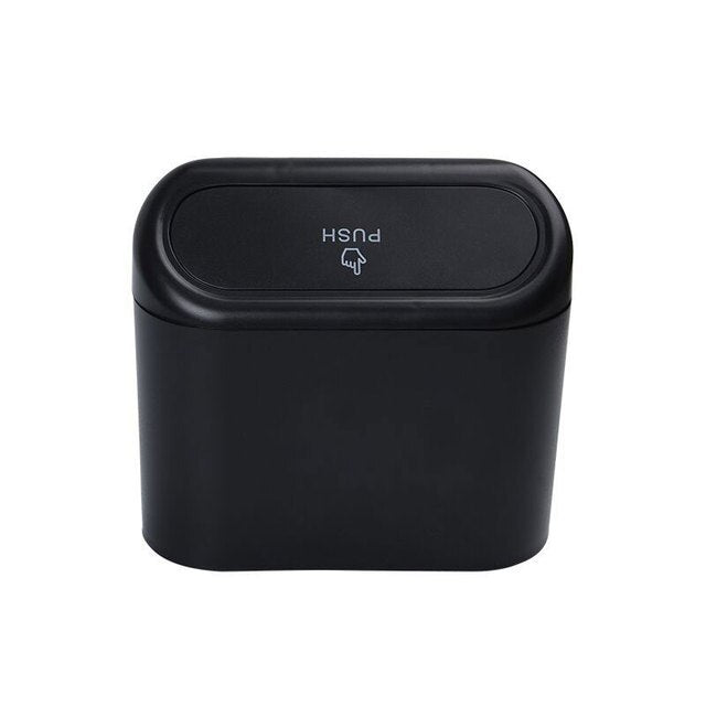 Car Trash Bin Hanging Vehicle Garbage Dust Case Storage Box ABS Square Pressing Trash Can Office Auto Storage Bin Accessories