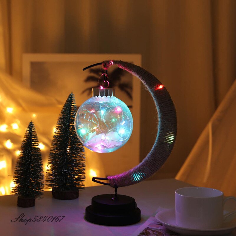 Moon Lamp Night Light with Stand USB/Battery Powered Multicolor Enchanted Lunar Bedside Lamp Moon wishing ball lamp Ramadan 2023