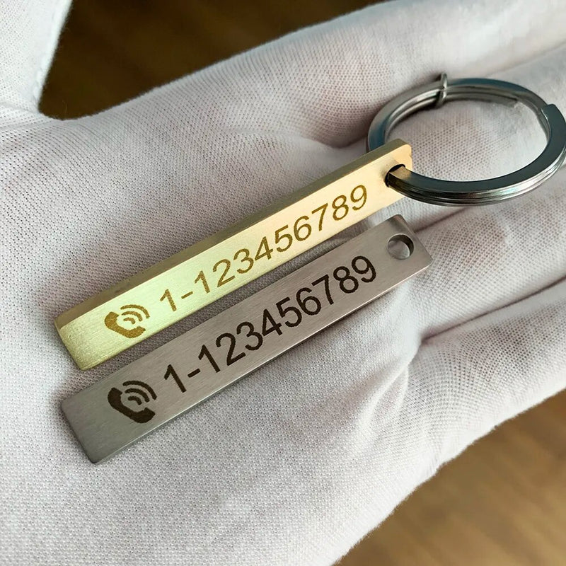 Phone Number Keychain Personalized Gift