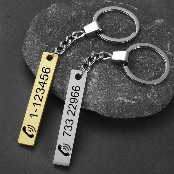 Phone Number Keychain Personalized Gift