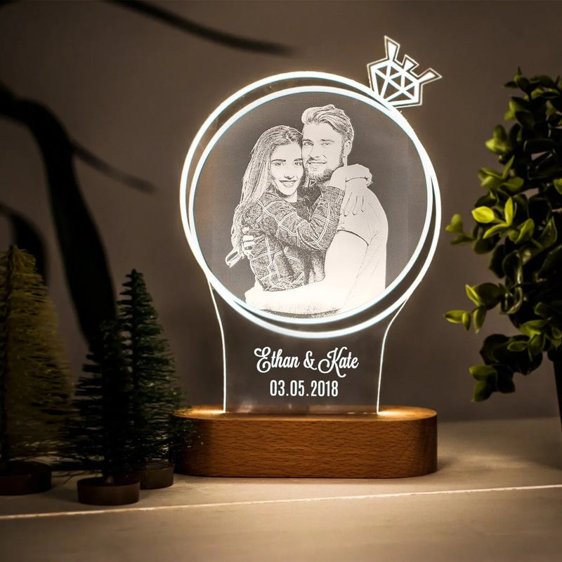 3D Photo Lamp Personalized Custom Photo And Text Customized Valentine's Day Wedding Anniversary Birthday 3D Night Light Gifts