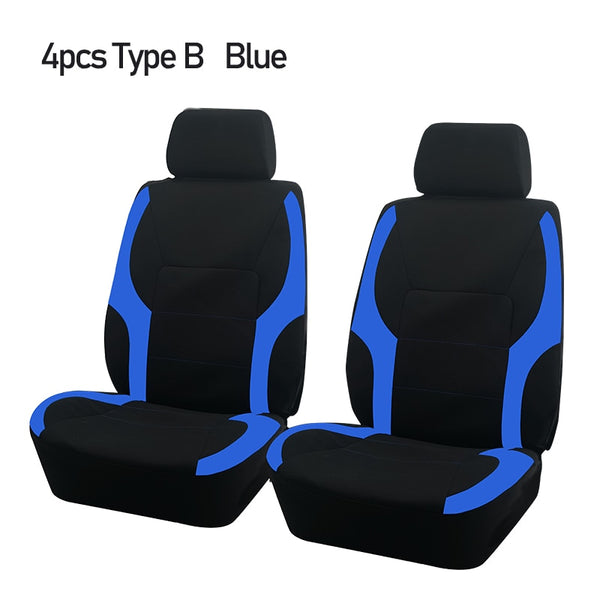 AUTO PLUS Sports Universal Polyester Car Seat Cover Set Fit Most Car Plain Fabric Bicolor Stylish Car Accessories Seat Protector