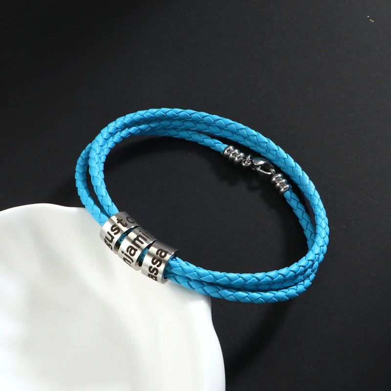 Personalized Beads Leather Bracelets