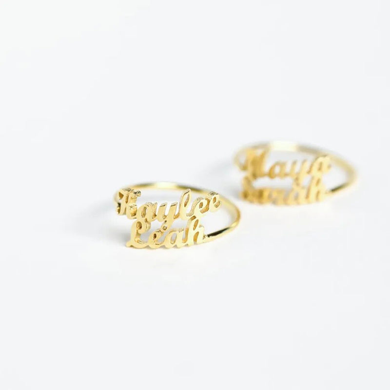 Personalized Open Couple Promise Rings