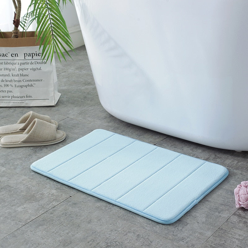 Cobblestone Embossed Bathroom Mat Non-slip Carpet Pebble Super Absorbent Bath Mat Memory Foam Bathtub Side Floor Rugs Foot Mat