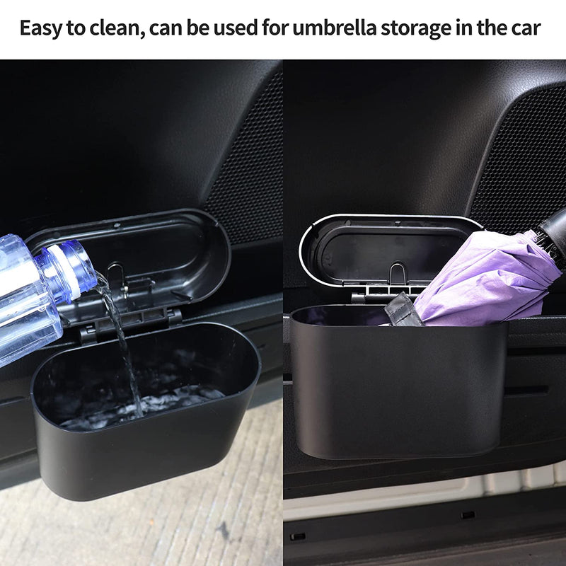 Car Trash Bin Hanging Vehicle Garbage Dust Case Storage Box ABS Square Pressing Trash Can Office Auto Storage Bin Accessories