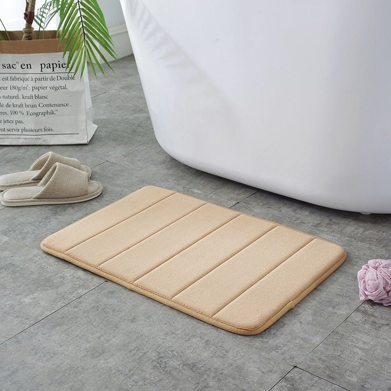 Cobblestone Embossed Bathroom Mat Non-slip Carpet Pebble Super Absorbent Bath Mat Memory Foam Bathtub Side Floor Rugs Foot Mat