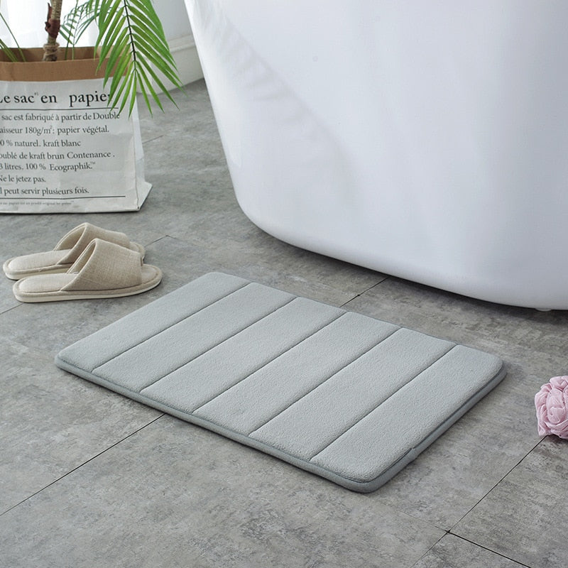 Cobblestone Embossed Bathroom Mat Non-slip Carpet Pebble Super Absorbent Bath Mat Memory Foam Bathtub Side Floor Rugs Foot Mat