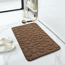 Cobblestone Embossed Bathroom Mat Non-slip Carpet Pebble Super Absorbent Bath Mat Memory Foam Bathtub Side Floor Rugs Foot Mat