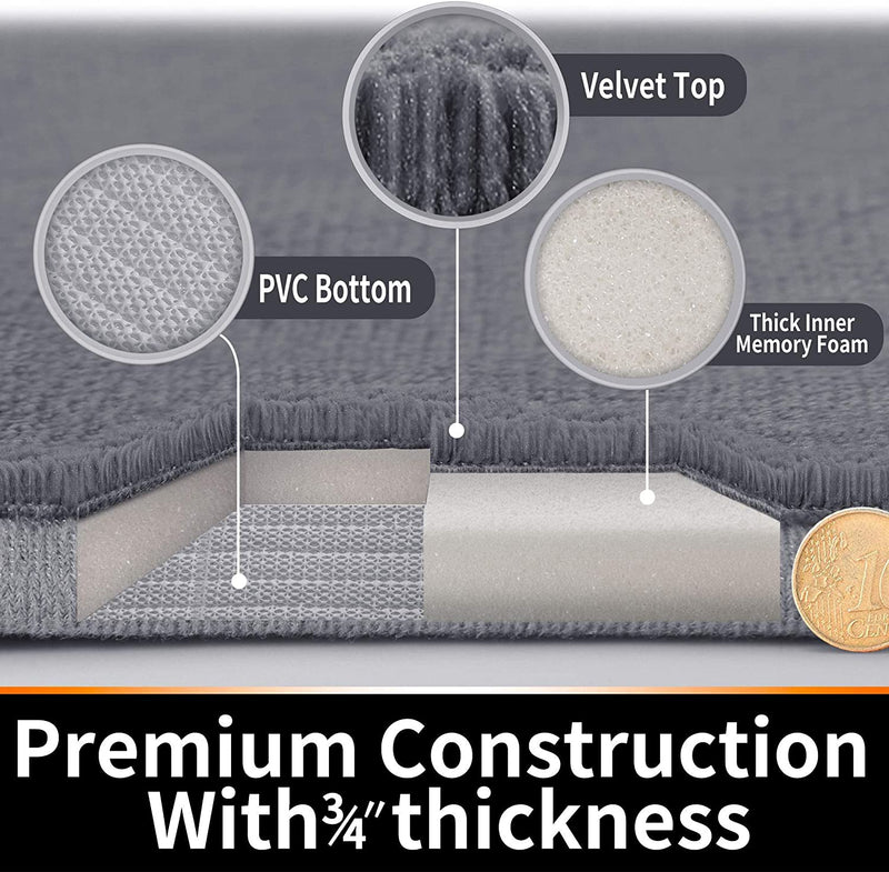 Cobblestone Embossed Bathroom Mat Non-slip Carpet Pebble Super Absorbent Bath Mat Memory Foam Bathtub Side Floor Rugs Foot Mat