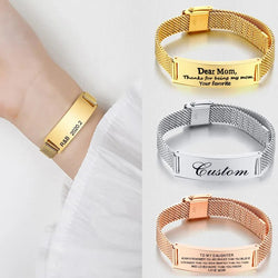 Personalized Milanese Mesh Bracelet