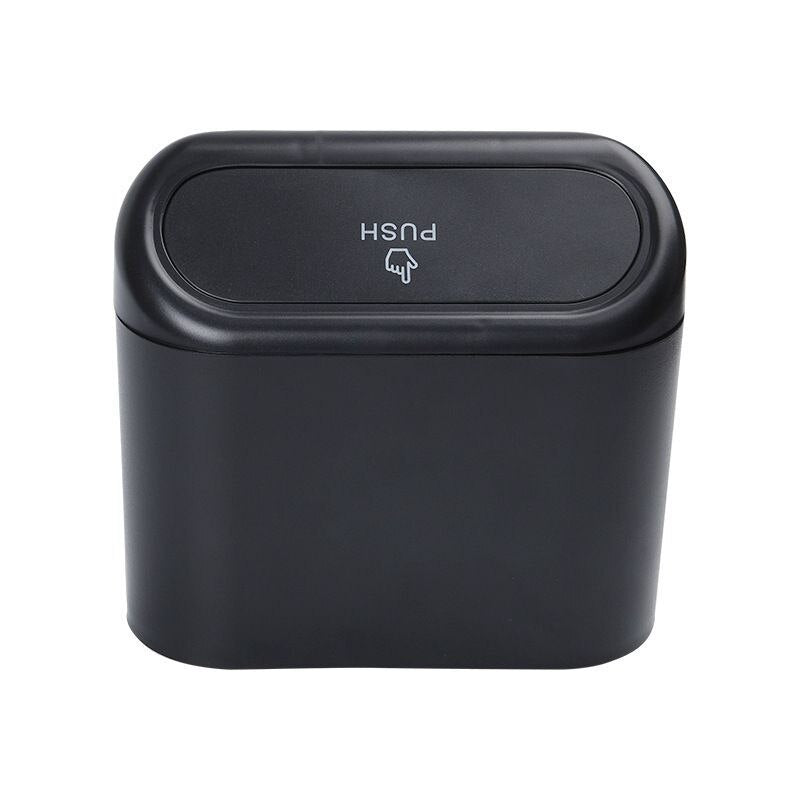 Universal Organizer Car Clamshell Trash Bin Hanging Vehicle Garbage Dust Case Storage Box Black ABS Square Pressing Trash Can