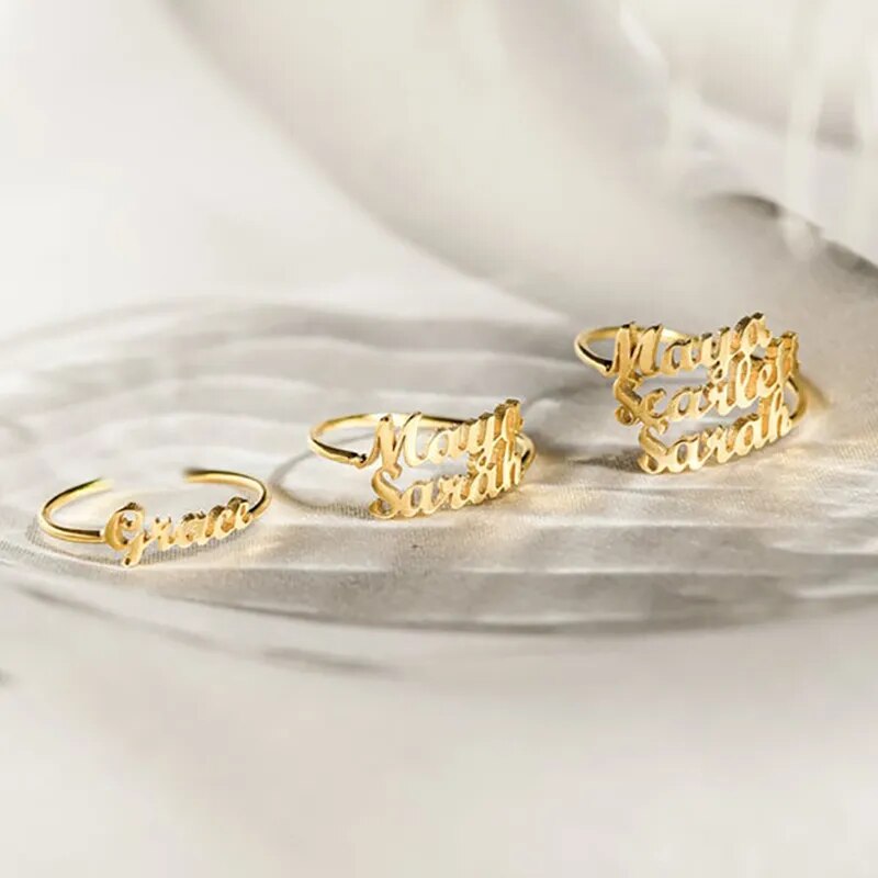 Personalized Open Couple Promise Rings