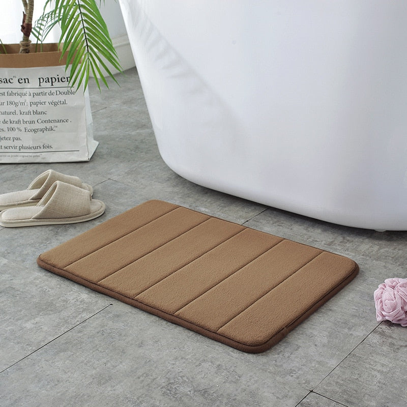 Cobblestone Embossed Bathroom Mat Non-slip Carpet Pebble Super Absorbent Bath Mat Memory Foam Bathtub Side Floor Rugs Foot Mat