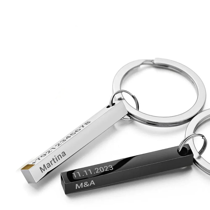 Personalize 3D Bar Keychains