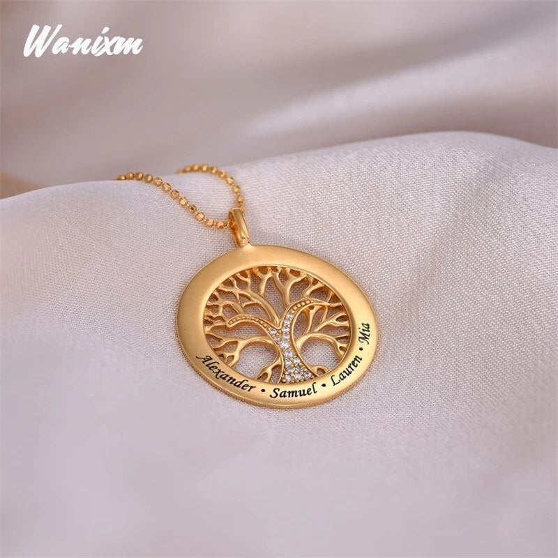 Personalized Tree of Life Necklace Pendant