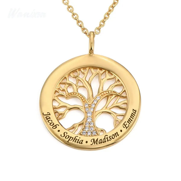 Personalized Tree of Life Necklace Pendant