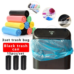 Universal Organizer Car Clamshell Trash Bin Hanging Vehicle Garbage Dust Case Storage Box Black ABS Square Pressing Trash Can