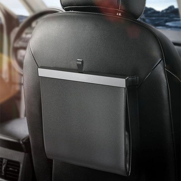 For Tesla Model 3 Y X Car Garbage Bag Waterproof Magnetic Adsorption Trash Can Back Seat Hanging Leather Storage Pocket