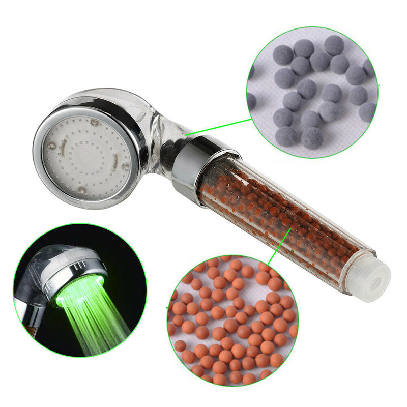 Color Changing LED Anion Spa Shower Head - 5g10x