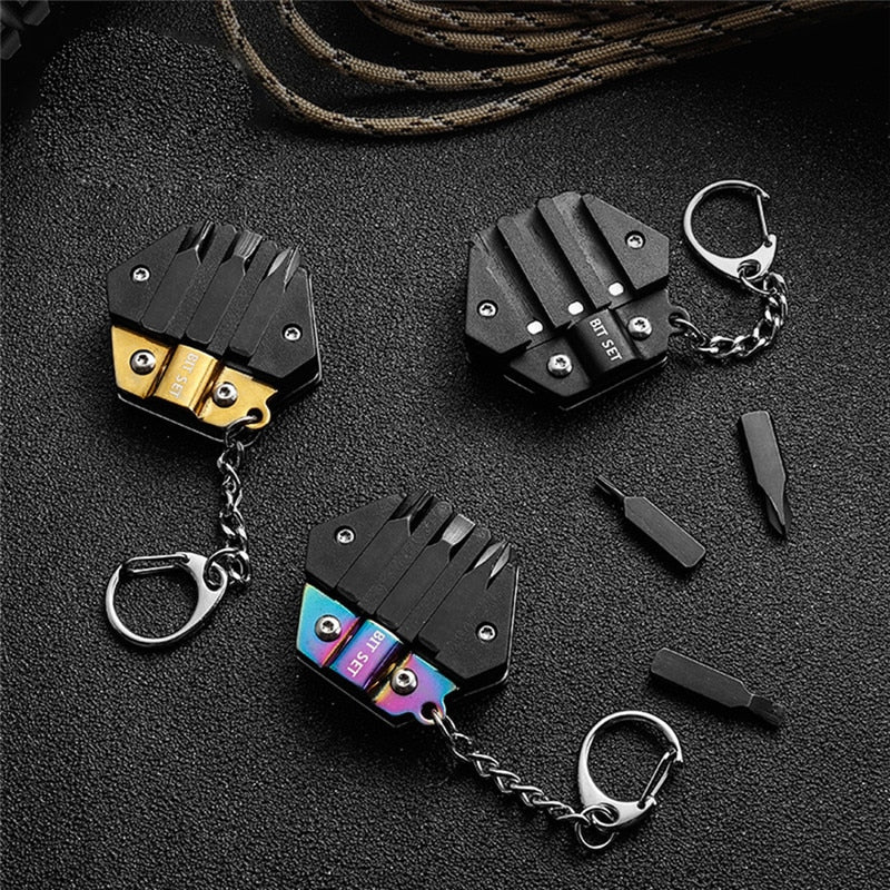 Portable EDC Organizer Holder Aluminum Keychain - 5g10x