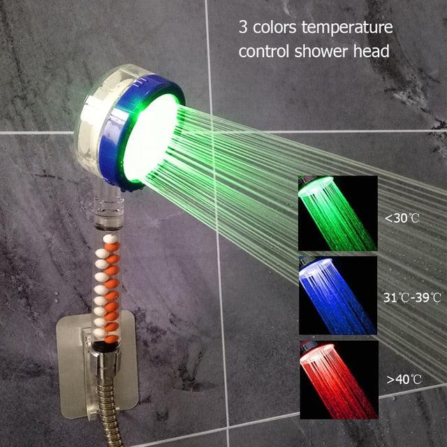 Color Changing LED Anion Spa Shower Head - 5g10x